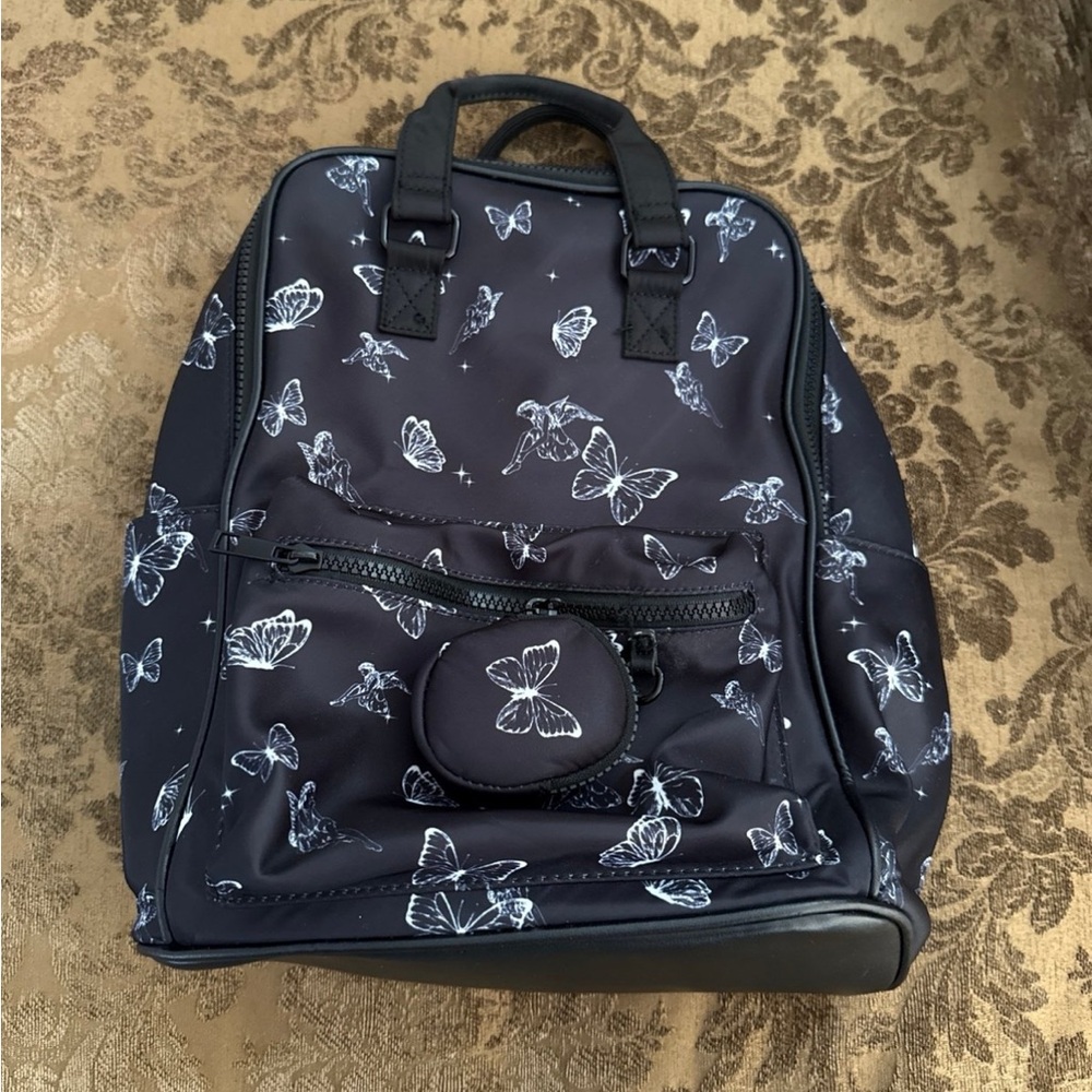 Black Butterfly & Angel Whimsy Goth Backpack